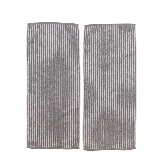 2枚組フェイスタオル ストライプ(ここちラボ オーガニックコットン)