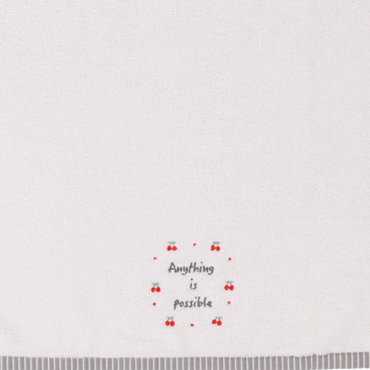 バスタオル 普通判 サクランボ柄(ここちラボ オーガニックコットン)