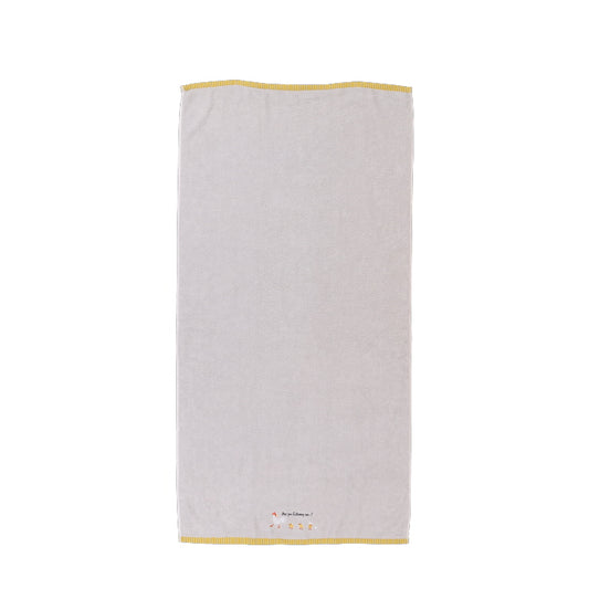 バスタオル 普通判 ニワトリ柄(ここちラボ オーガニックコットン)