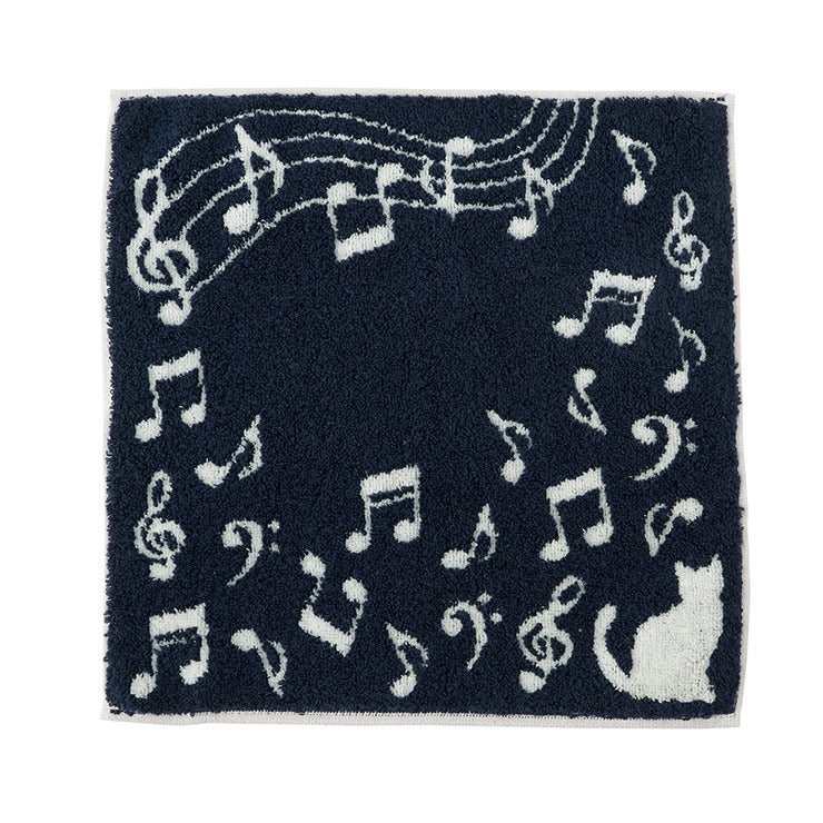 タオルハンカチ(今治)猫と音符 2色展開