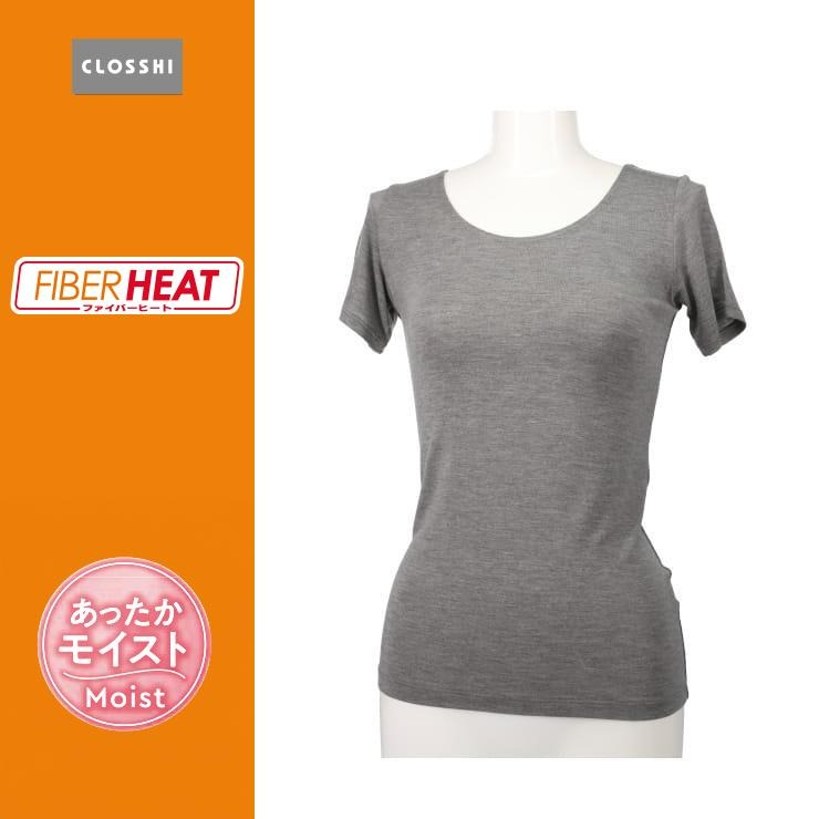 レディース FIBER HEAT MOIST ラウンドネック3分袖(S~LL・CLOSSHI)