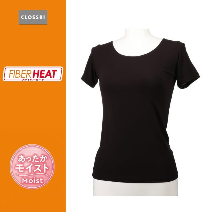 レディース FIBER HEAT MOIST ラウンドネック3分袖(S~LL・CLOSSHI)