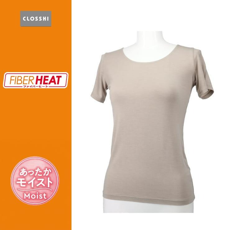 レディース FIBER HEAT MOIST ラウンドネック3分袖(S~LL・CLOSSHI)
