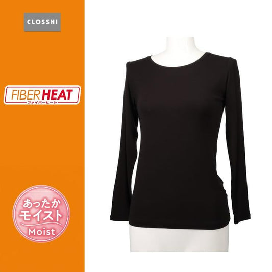 レディース FIBER HEAT MOIST クルーネック長袖(S~LL・CLOSSHI)