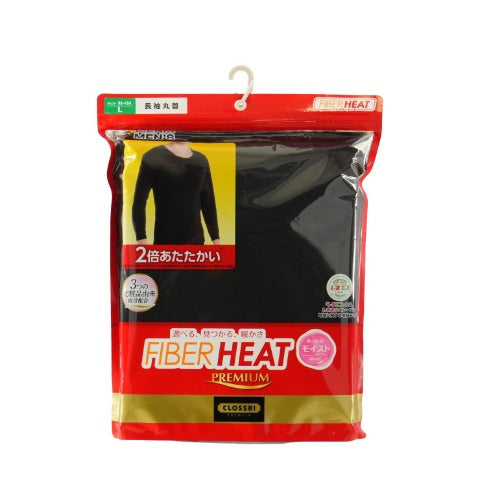 メンズ 長袖丸首インナー(FIBERHEAT PREMIUM あったかモイスト)