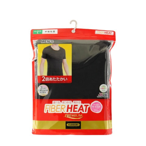 メンズ 半袖丸首インナー(FIBERHEAT PREMIUM あったかモイスト)
