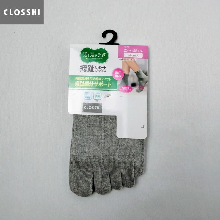 レディース 14cm丈 拇趾サポート5本指ソックス(活き活きラボ)