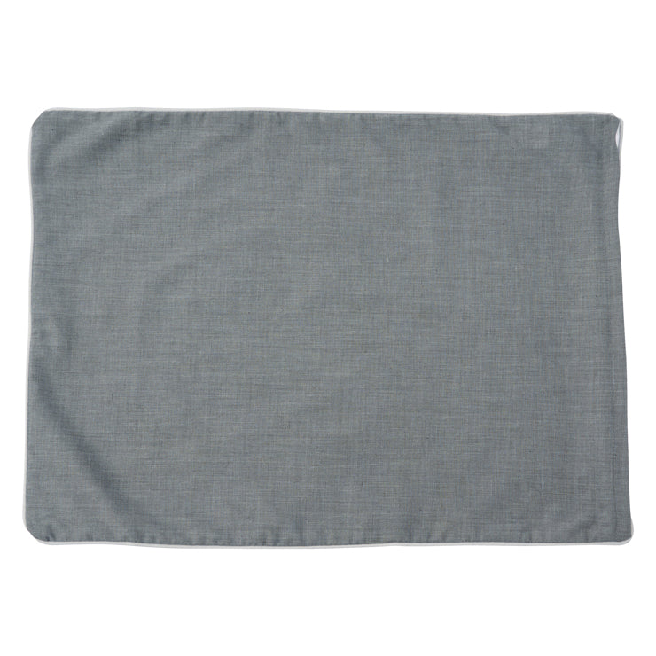 枕カバー シャンブレー(35×50cm)グレー/ネイビー
