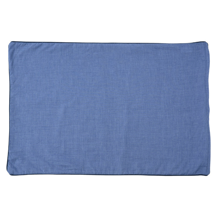 枕カバー シャンブレー(43×63cm)グレー/ネイビー