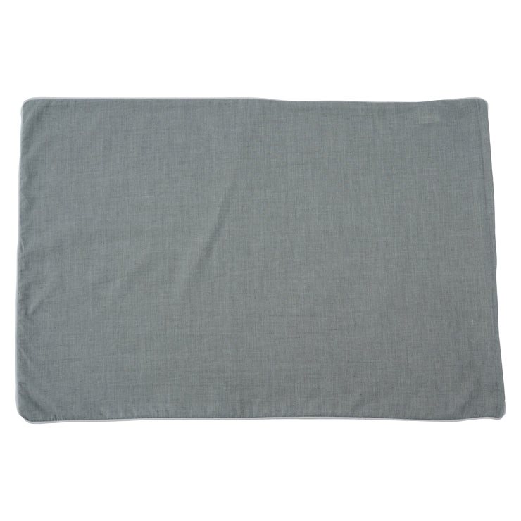 枕カバー シャンブレー(43×63cm)グレー/ネイビー