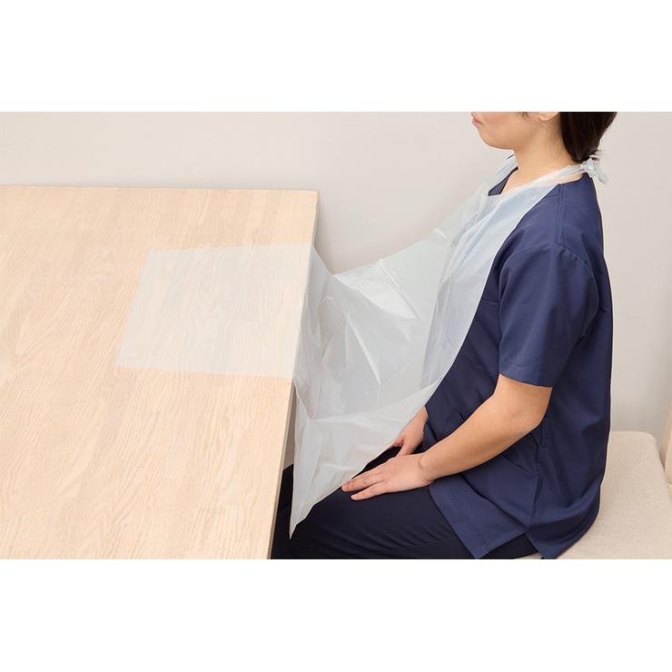 使いきり食事用エプロン ポケット付(50枚入)