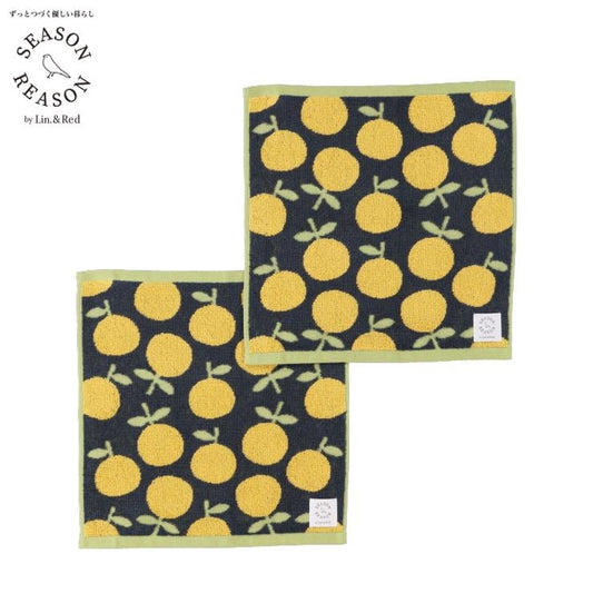 2枚組ハンドタオル（SEASON REASON) みかん柄