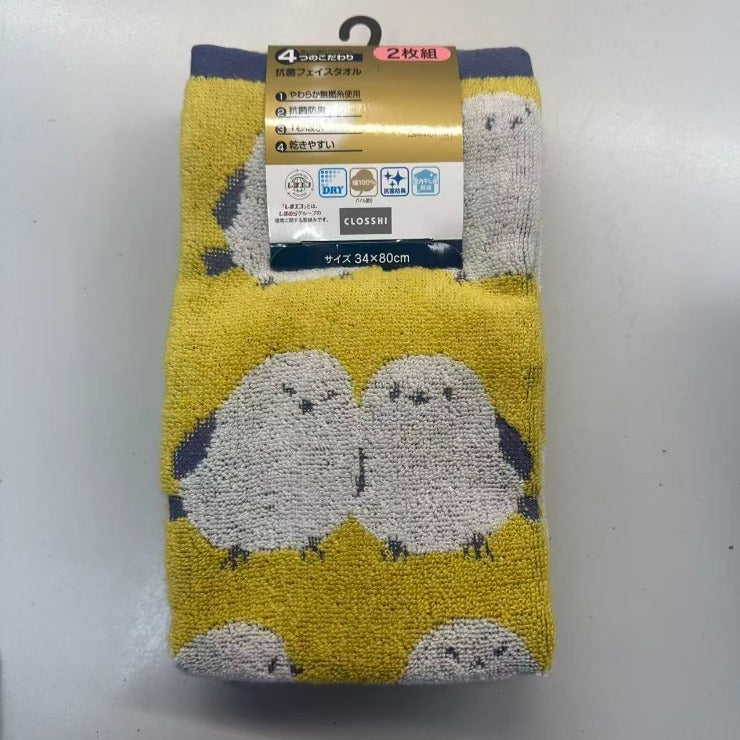 2枚組フェイスタオル（4つのこだわり・シマエナガ）