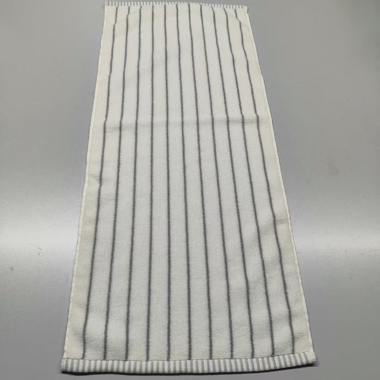 2枚組フェイスタオル（4つのこだわり・細ストライプ）