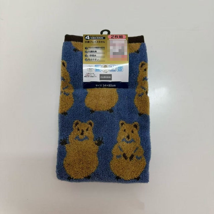 2枚組フェイスタオル（4つのこだわり・クオッカ）