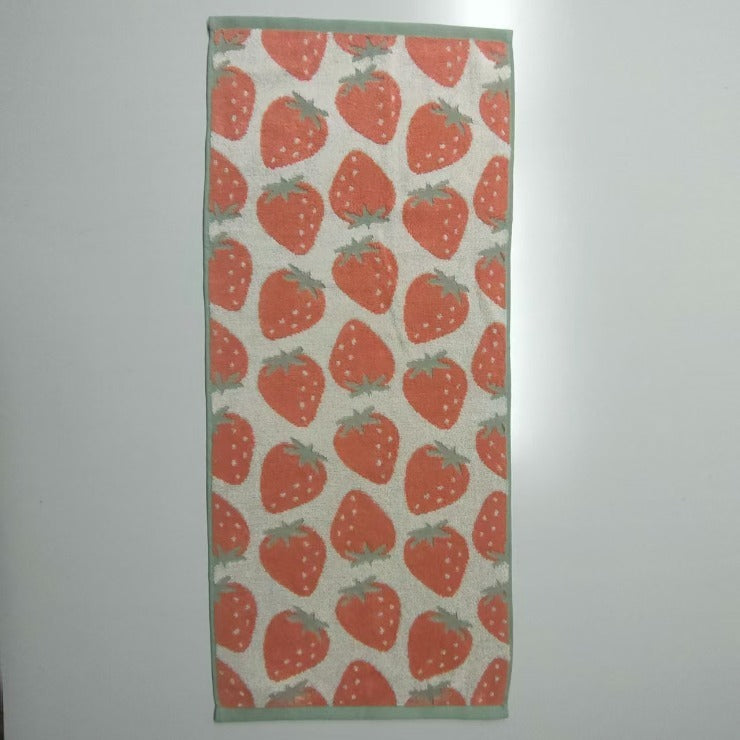 2枚組フェイスタオル（4つのこだわり・いちご）