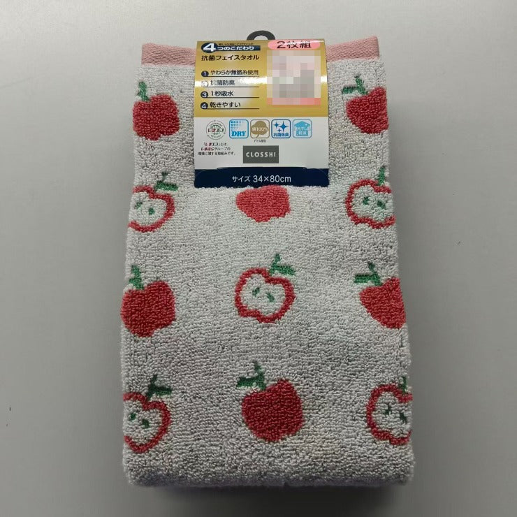 2枚組フェイスタオル（4つのこだわり・りんご）