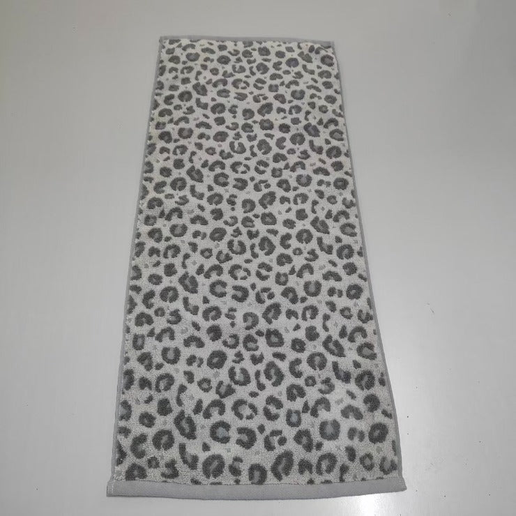2枚組フェイスタオル（4つのこだわり・ヒョウ柄）