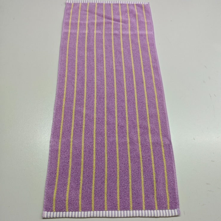 2枚組フェイスタオル（4つのこだわり・細ストライプ）