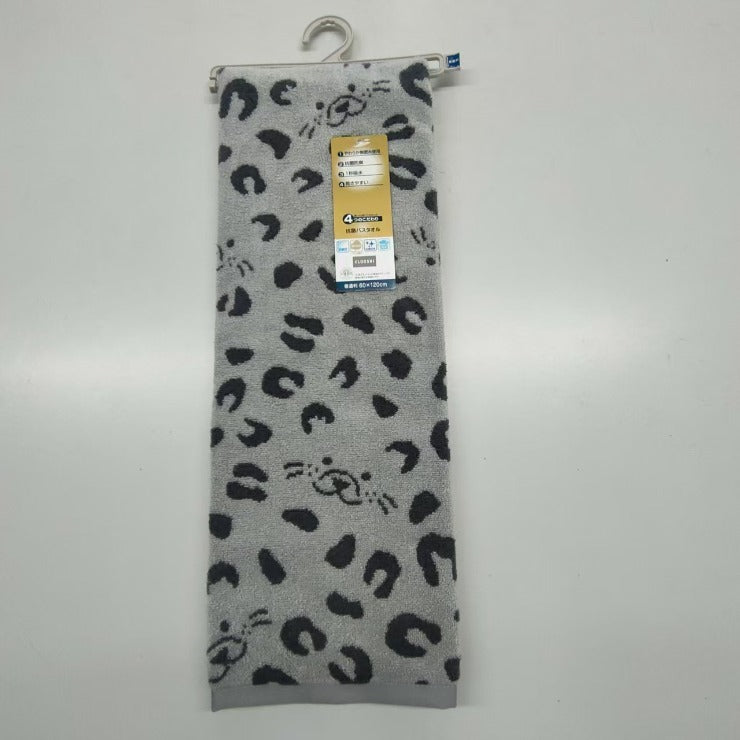 バスタオル（4つのこだわり・ヒョウ柄＆フェイス）