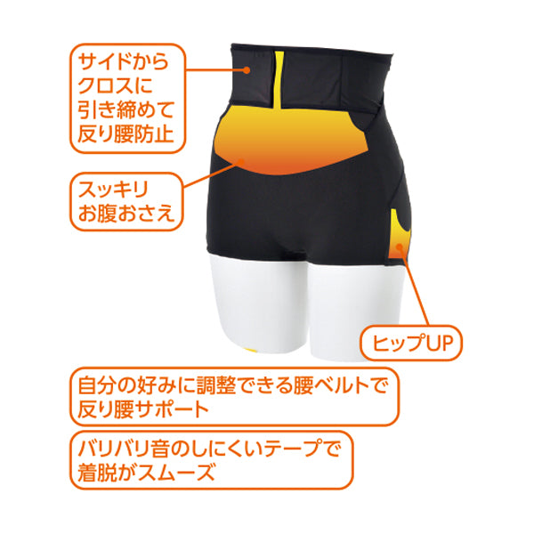 レディース 反り腰防止ショートガードル（活き活きラボ×カラダファクトリー）