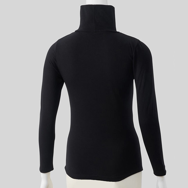 レディース　タートルネック長袖インナー(S～LL・FIBER HEAT COTTON)