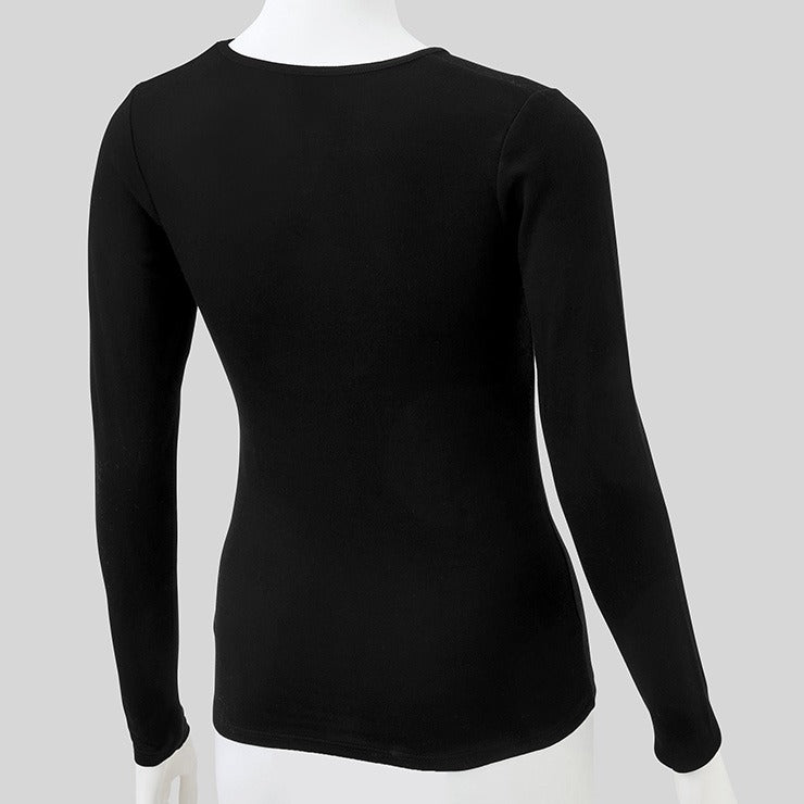 レディース　ラウンドネック8分袖（3L～6L・FIBER HEATプレミアム あったかモイスト）