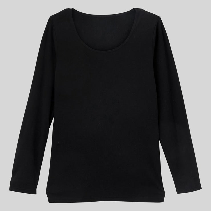 レディース　ラウンドネック8分袖（3L～6L・FIBER HEATプレミアム あったかモイスト）