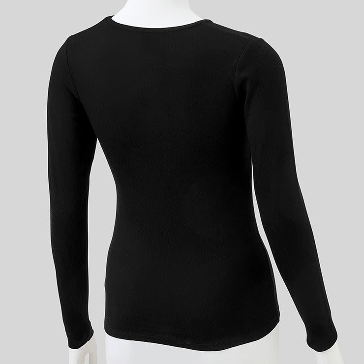 レディース　クルーネック長袖（FIBER HEATプレミアム あったかモイスト）