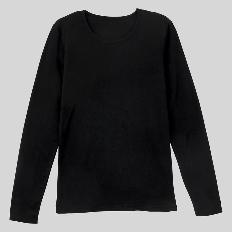 レディース　クルーネック長袖（FIBER HEATプレミアム あったかモイスト）