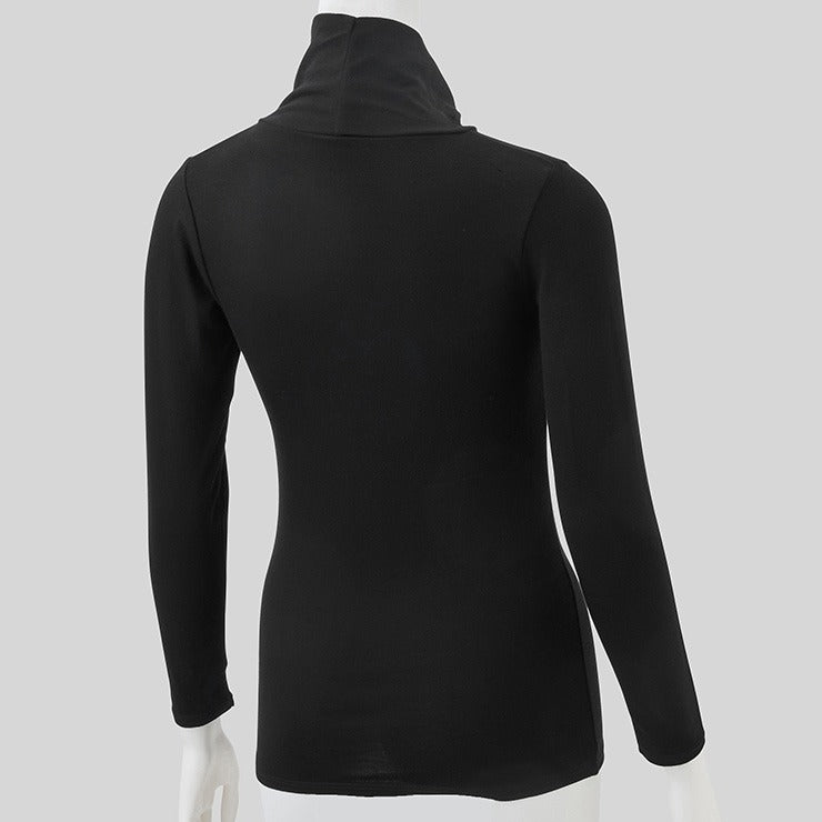 レディース　タートルネック8分袖（3L～5L・FIBER HEATプレミアム あったかモイスト）