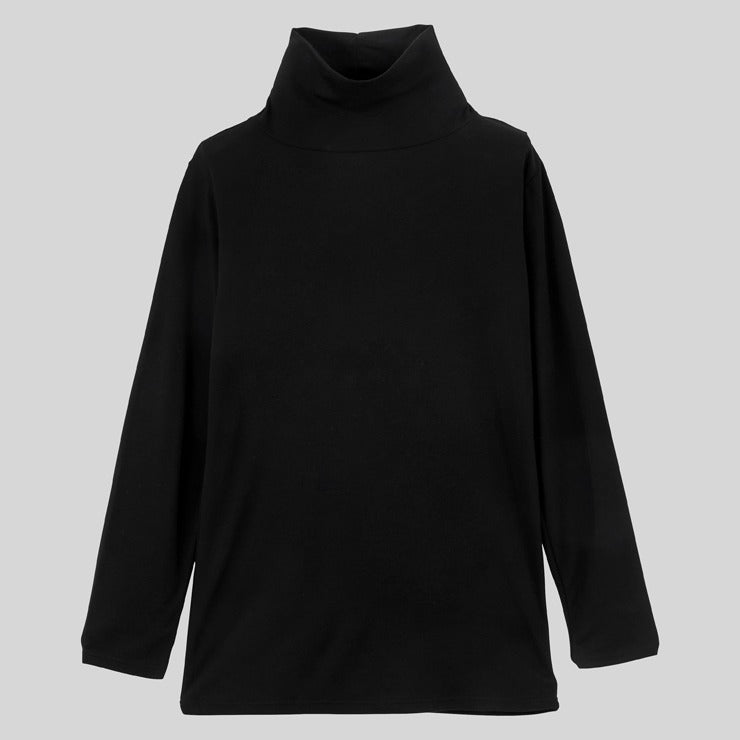 レディース　タートルネック8分袖（3L～5L・FIBER HEATプレミアム あったかモイスト）