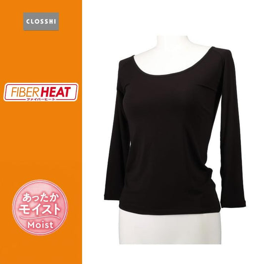 レディース FIBER HEAT MOIST オフショルダー8分袖（S～LL・CLOSSHI）