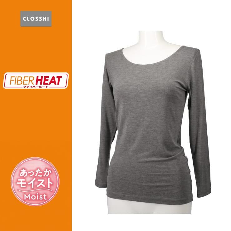 レディース FIBER HEAT MOIST ラウンドネック8分袖（S～LL・CLOSSHI）
