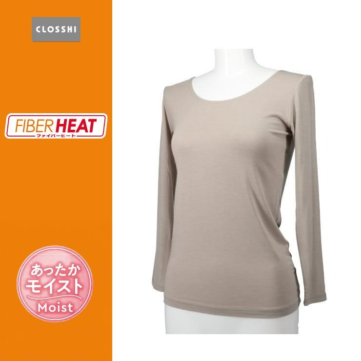 レディース FIBER HEAT MOIST ラウンドネック8分袖（S～LL・CLOSSHI）