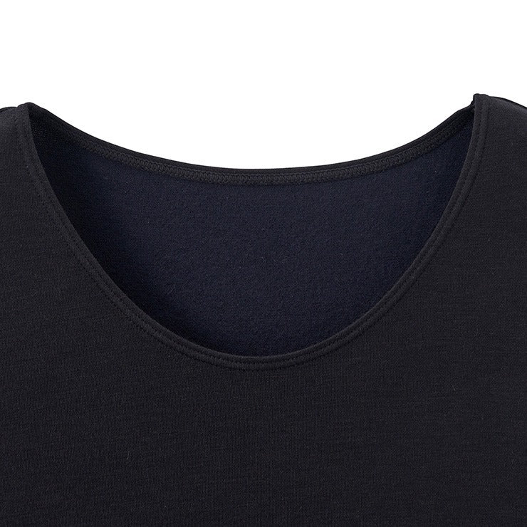 レディース ラウンドネック8分袖（3L～6L・FIBER HEAT あったかコットン）