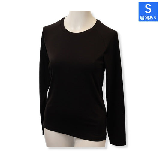 レディース　クルーネック長袖インナー(UV対策・吸水速乾・ストレッチ)