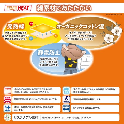 レディース　クルーネック長袖インナー（FIBER HEAT）
