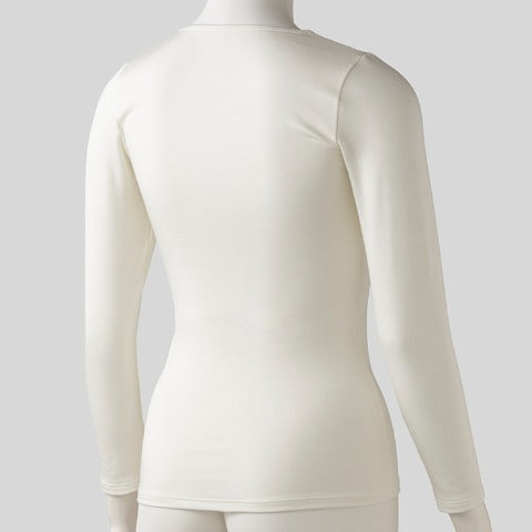 レディース　ラウンドネック8分袖（FIBER HEAT PREMIUM あったかモイスト）