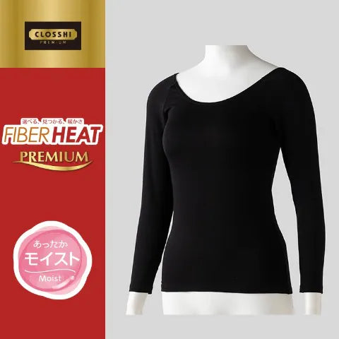 レディース　オフショルダー８分袖（FIBER HEAT PREMIUM あったかモイスト）