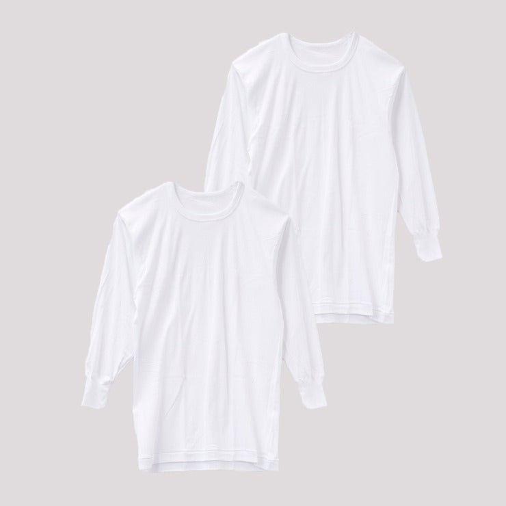 メンズ　2枚組長袖丸首インナー（GreenMark）