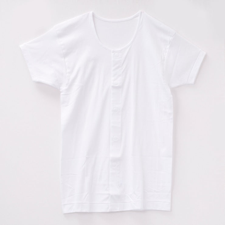 メンズ　2枚組前開き半袖インナー（らくらく肌着）