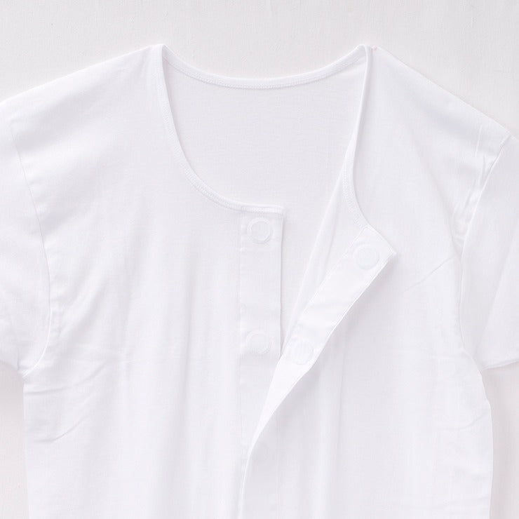 メンズ　2枚組前開き半袖インナー（らくらく肌着）