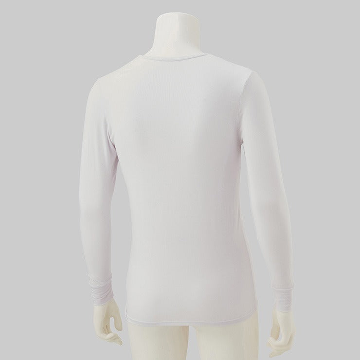 メンズ　長袖丸首インナー（S～LL・FIBER HEAT あったかモイスト）