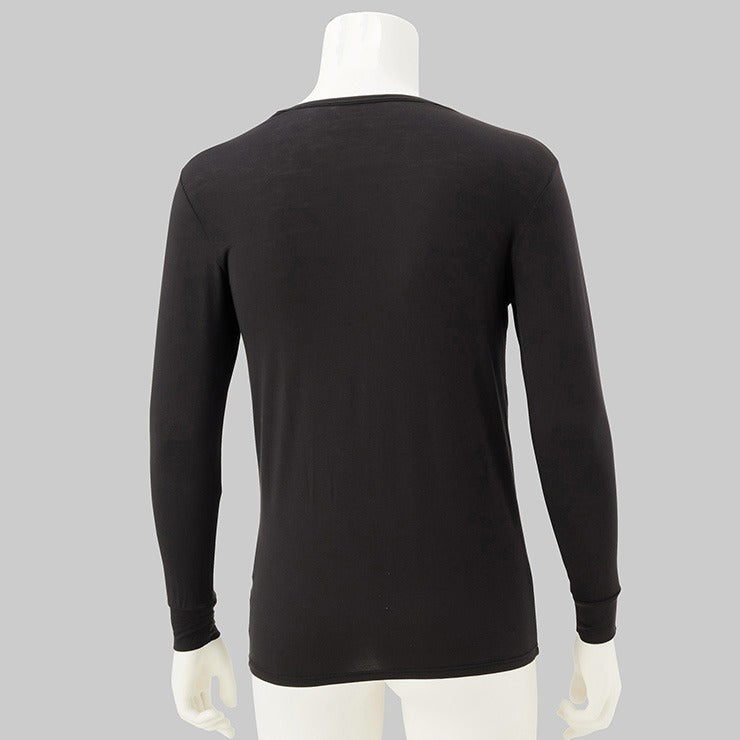 メンズ　長袖丸首インナー（S～LL・FIBER HEAT あったかモイスト）