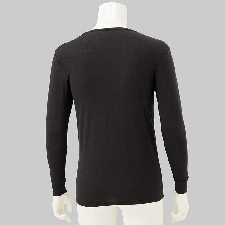 メンズ　長袖丸首インナー 3L～5L（FIBER HEAT あったかモイスト）