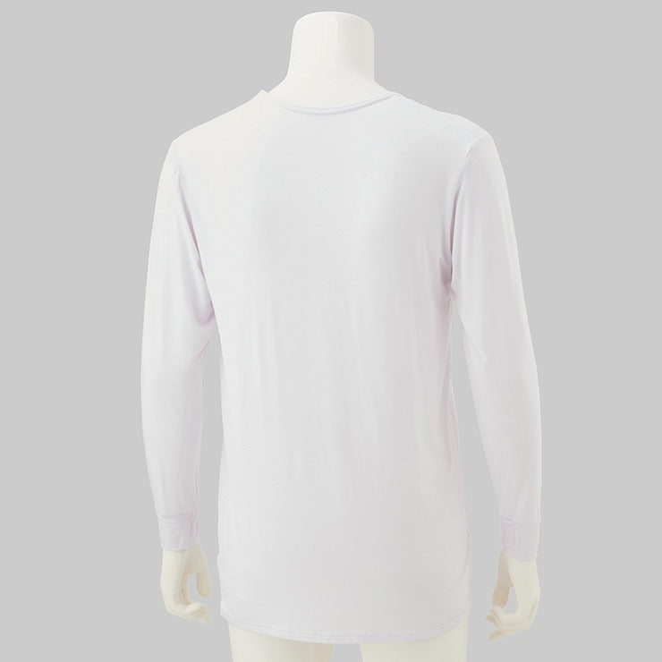 メンズ　長袖V首インナー（S～LL・FIBER HEAT あったかモイスト）