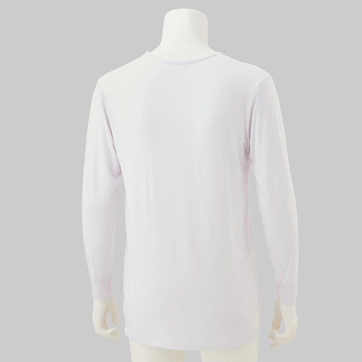 メンズ　長袖V首インナー 3L～5L（FIBER HEAT あったかモイスト）