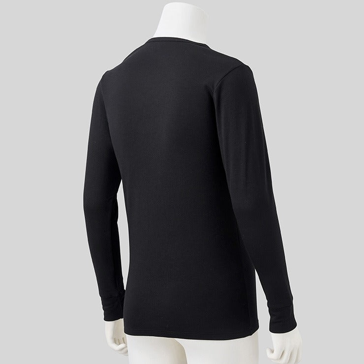 メンズ　長袖V首インナー（M～LL・FIBER HEATプレミアム あったかコットン）