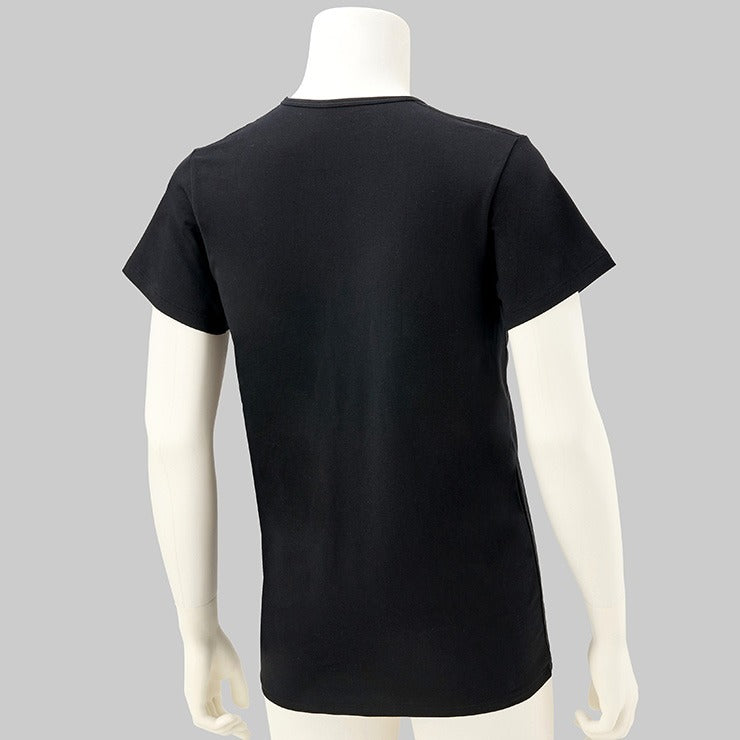 メンズ　半袖丸首インナー（M～LL・FIBERHEATコットン）